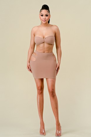 Galita Women's Pants Set And Top Sleeveless Color Nude Size Small