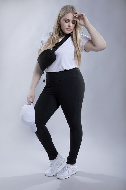 Ambiance Apparel - Plus Everyday Leggings with Pockets