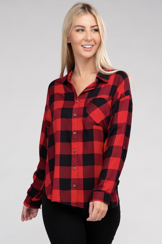 Waxhaw Buffalo Plaid Flannel Shirt | Mountain Top - Navy Cream - S