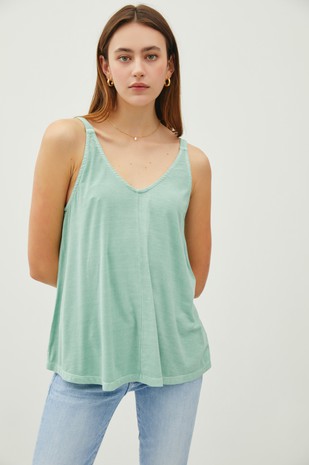 Sleeveless Button Up Tank in olive by Dylan – SavVy