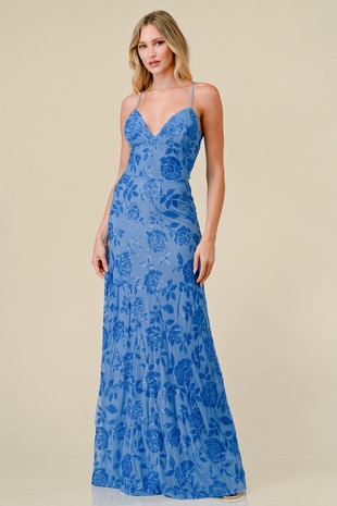 Royal Blue Strapless Formal Dress With Diamanté Back Detail - Pure Boutique
