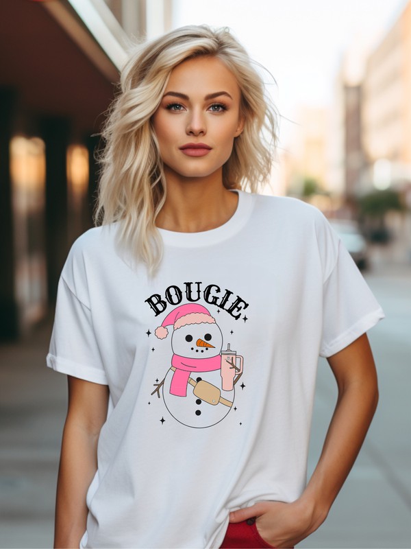 Ocean and 7th - Bougie Snowman Short Sleeve Graphic Tee