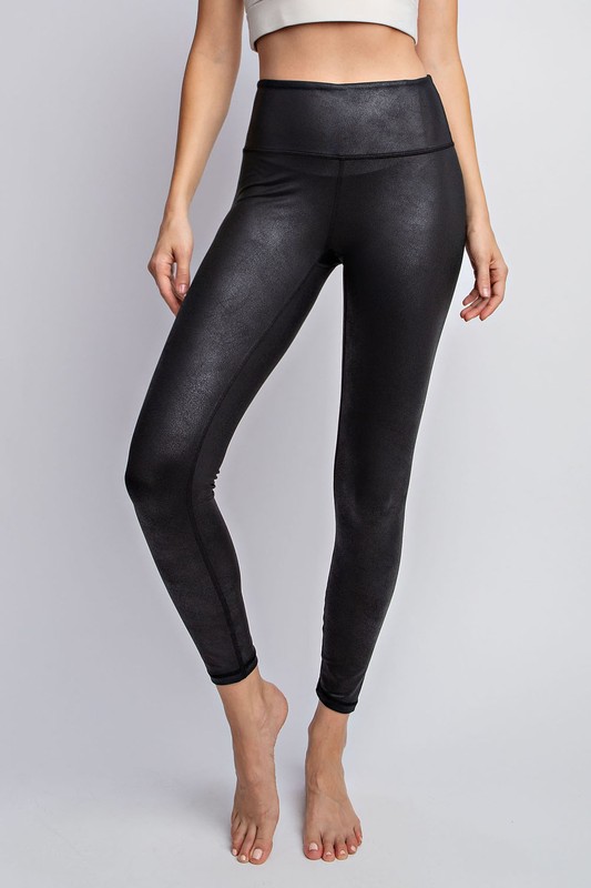 Calzedonia Women's Leather Effect Total Shaper Leggings, Large