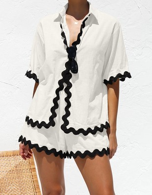 Lounge Knit Shirred Bralette- Black and White Crystal - Mia Moda