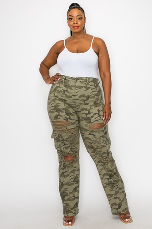 Wholesale J&H 2022 new arrivals hots sale camo joggers for women high waist  camouflage cargo pants slim fit high street style From m.