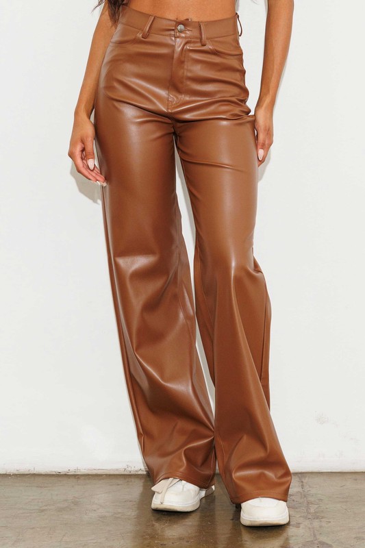 Vibrant MIU Wide Leather Pants