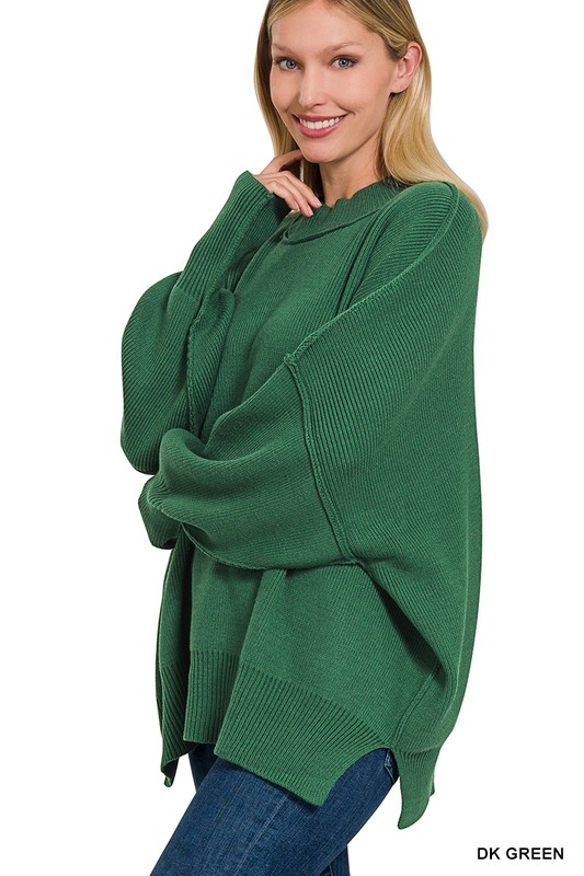 ZENANA - Side Slit Oversized Sweater